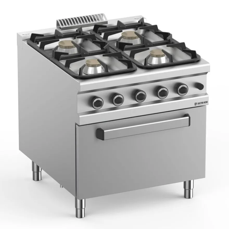 GasherdSerie 900 - 80/90 mit Gasbackofen - 4 Kochstellen - 43 kW