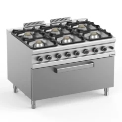 GasherdSerie 900 - 120/90 mit großem Grill-Gasbackofen - 6 Kochstellen - 64 kW