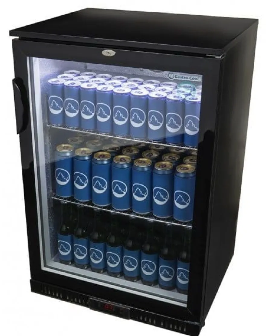Gastro-Cool Barkühlschrank 128 Liter schwarz, LED, unterbaufähig