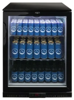Gastro-Cool Barkühlschrank 128 Liter schwarz, LED, unterbaufähig