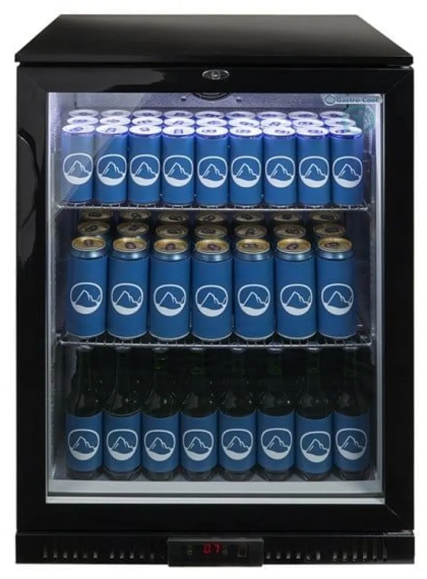Gastro-Cool Barkühlschrank 128 Liter schwarz, LED, unterbaufähig