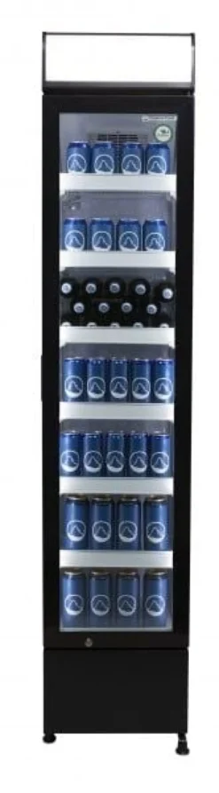 Gastro-Cool DC130 Getränkekühlschrank Slim 150 Liter schwarz/weiß, LED