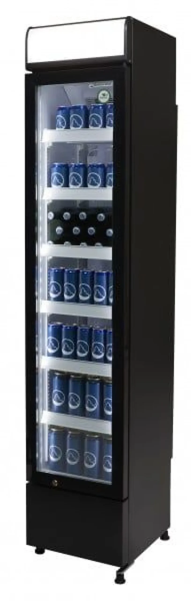 Gastro-Cool DC130 Getränkekühlschrank Slim 150 Liter schwarz/weiß, LED