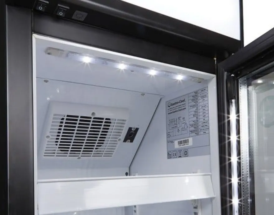 Gastro-Cool DC130 Getränkekühlschrank Slim 150 Liter schwarz/weiß, LED