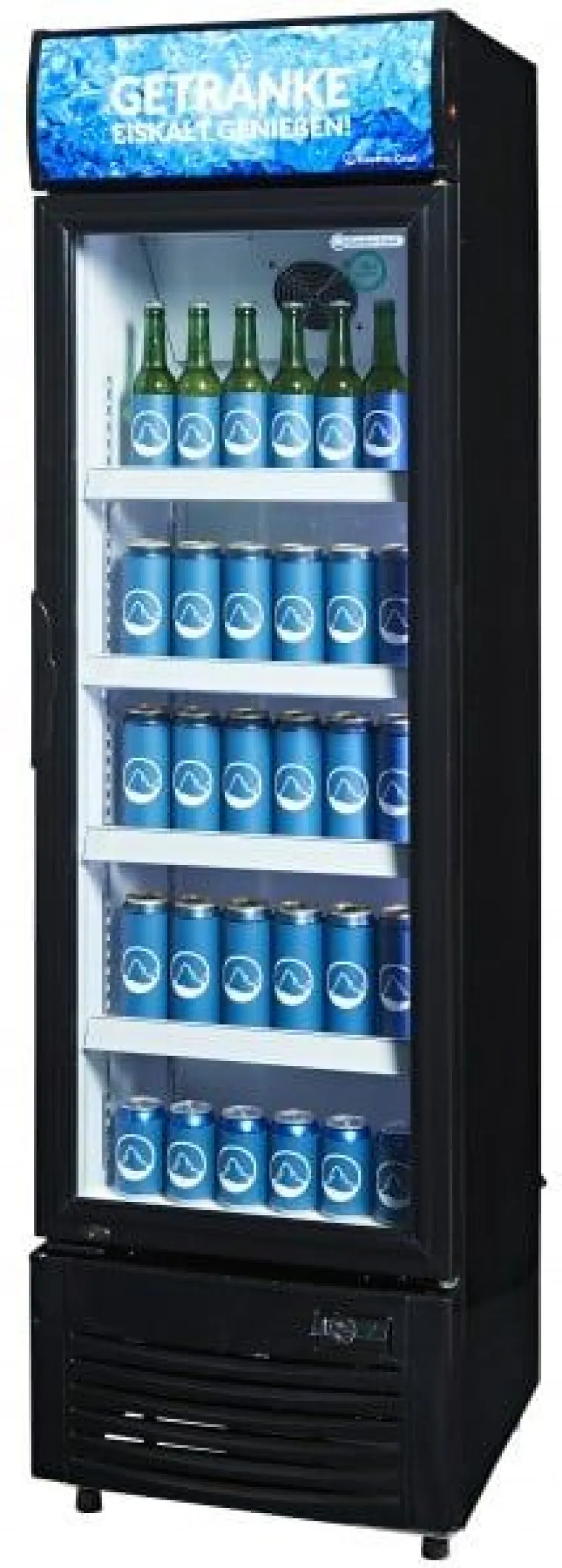 Gastro-Cool DC280 Getränkekühlschrank 229 Liter mit Werbedisplay schwarz/weiß, LED