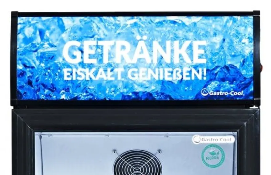Gastro-Cool DC280 Getränkekühlschrank 229 Liter mit Werbedisplay schwarz/weiß, LED
