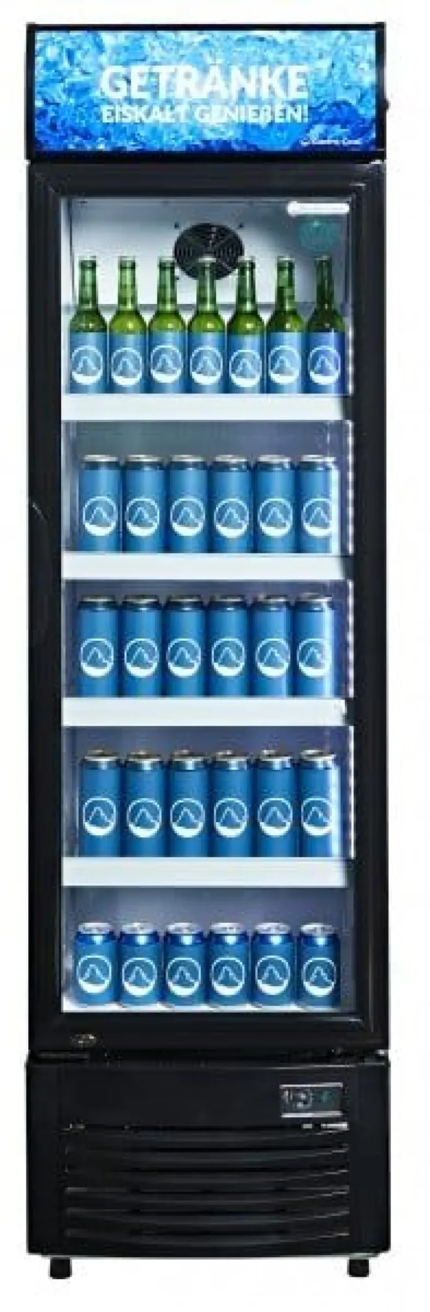 Gastro-Cool DC280 Getränkekühlschrank 229 Liter mit Werbedisplay schwarz/weiß, LED