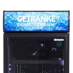 Gastro-Cool DC400 Getränkekühlschrank 400 Liter mit Werbedisplay schwarz/schwarz, LED