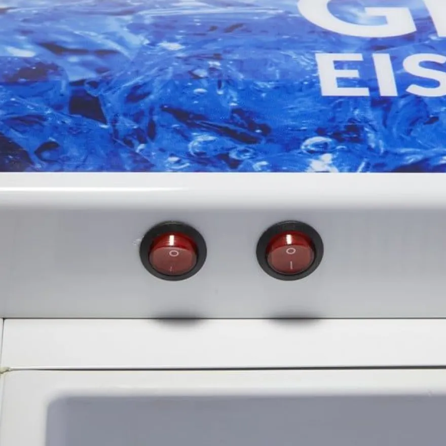Gastro-Cool DC400 Getränkekühlschrank 400 Liter mit Werbedisplay weiß/weiß, LED