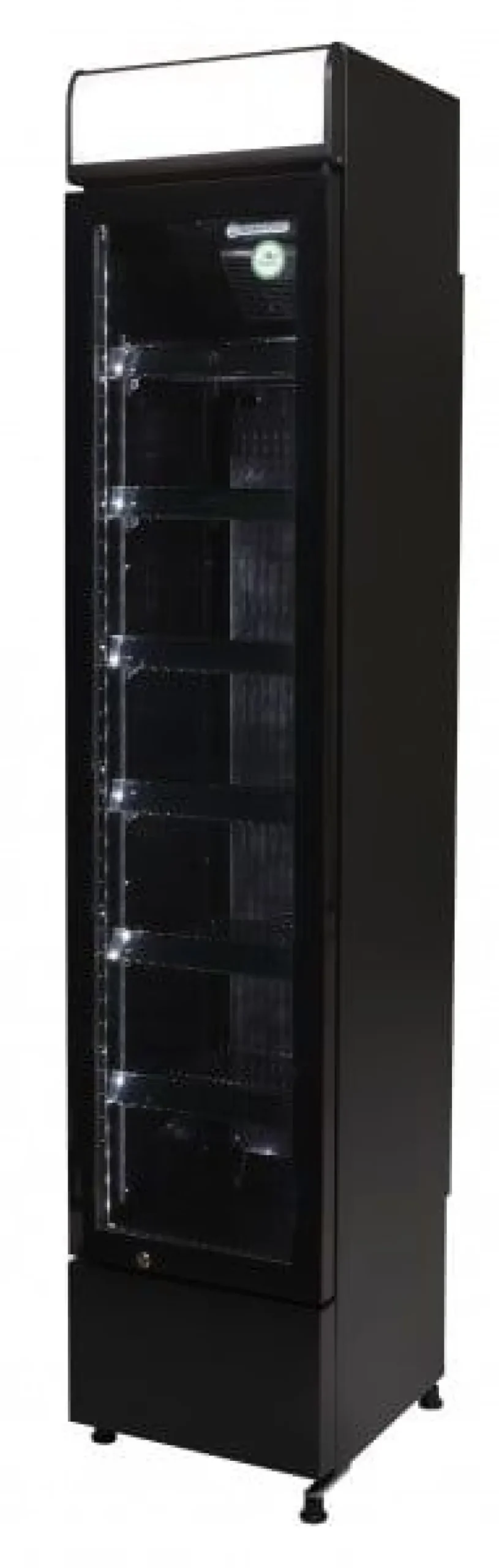 Gastro-Cool DC130 Getränkekühlschrank Slim 150 Liter schwarz/schwarz, LED