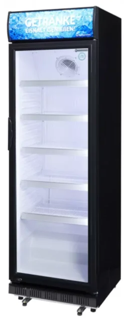 Gastro-Cool DC400 Getränkekühlschrank 400 Liter mit Werbedisplay schwarz/weiß, LED
