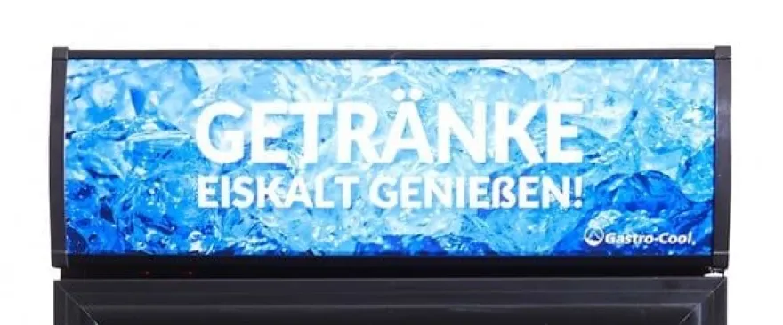 Gastro-Cool DC400 Getränkekühlschrank 400 Liter mit Werbedisplay schwarz/weiß, LED
