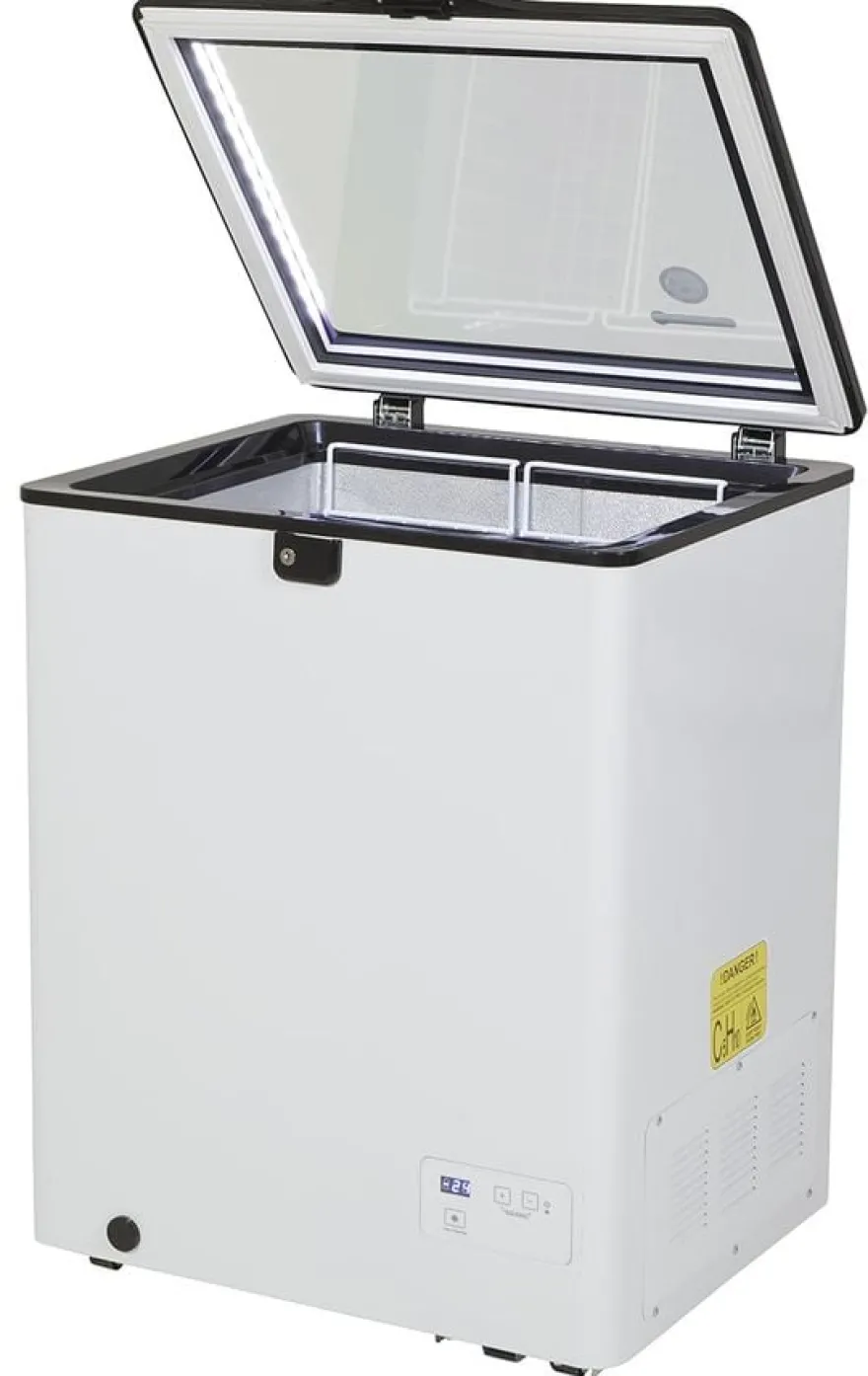 Gastro-Cool FC100 Gefrier-Kühltruhe 100 Liter weiß/schwarz, LED