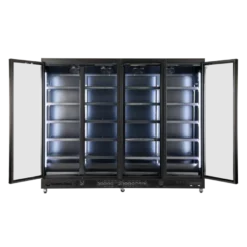 Gastro-Cool GD2200 Getränkekühlschrank 2218 Liter mit 4 Klapptüren, LED Beleuchtung, schwarz