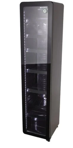 Gastro-Cool GD175 Getränkekühlschrank Retro Slim 212 Liter schwarz/schwarz, LED