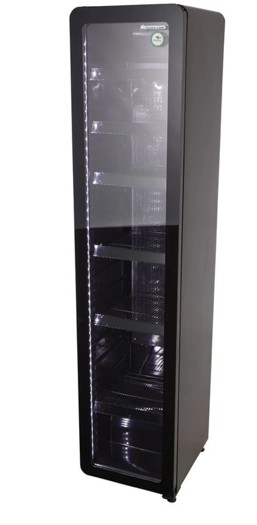 Gastro-Cool GD175 Getränkekühlschrank Retro Slim 212 Liter schwarz/schwarz, LED