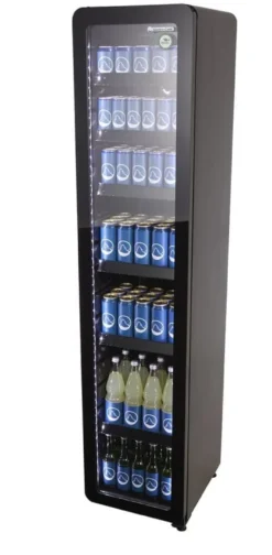 Gastro-Cool GD175 Getränkekühlschrank Retro Slim 212 Liter schwarz/schwarz, LED