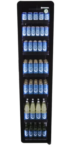 Gastro-Cool GD175 Getränkekühlschrank Retro Slim 212 Liter schwarz/schwarz, LED