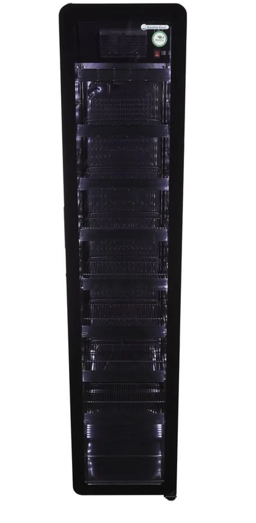 Gastro-Cool GD175 Getränkekühlschrank Retro Slim 212 Liter schwarz/schwarz, LED