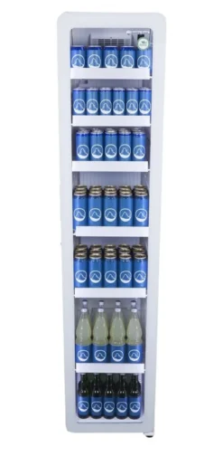 Gastro-Cool GD175 Getränkekühlschrank Retro Slim 212 Liter weiß/weiß, LED, Retro Design