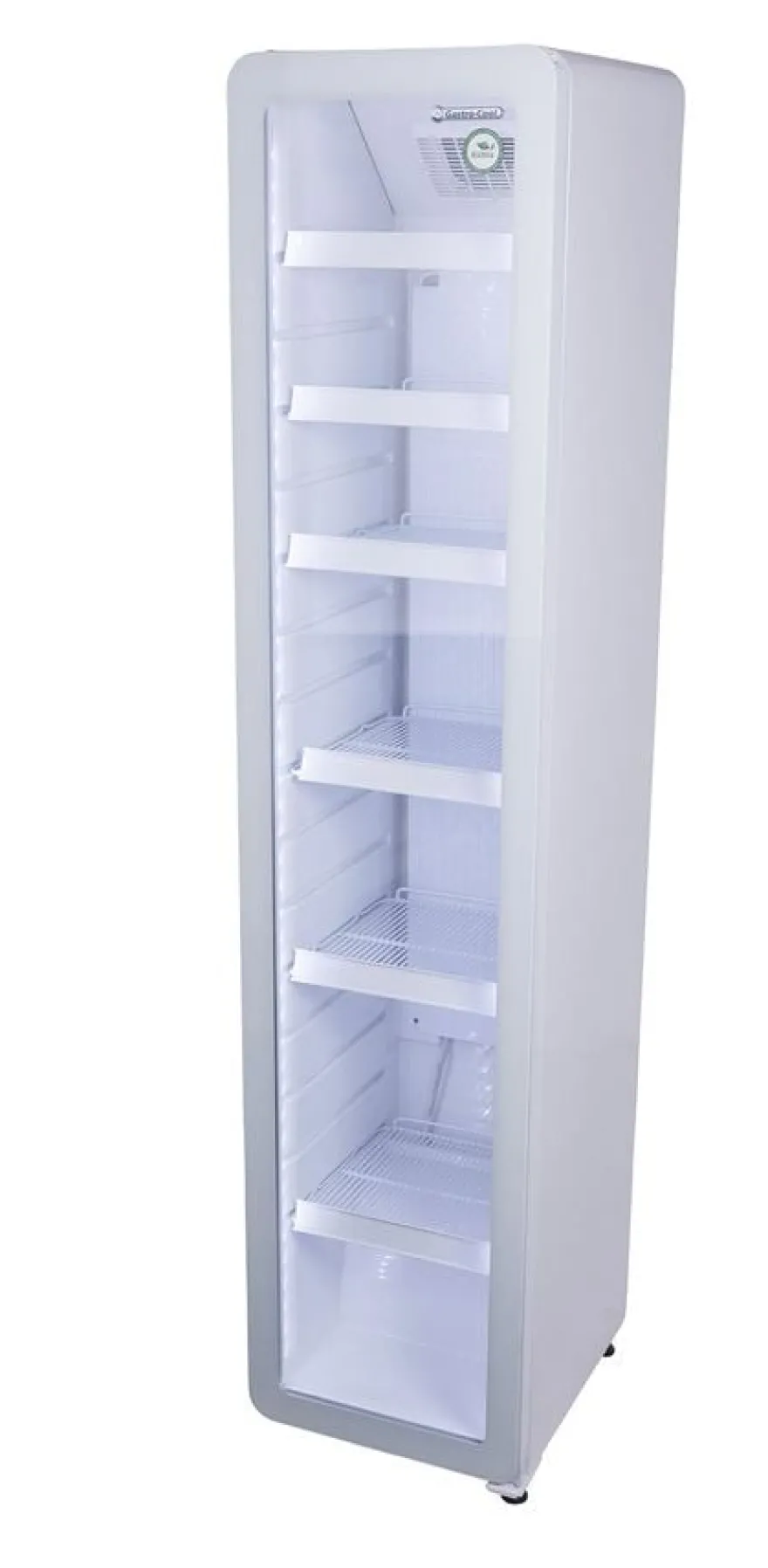Gastro-Cool GD175 Getränkekühlschrank Retro Slim 212 Liter weiß/weiß, LED, Retro Design