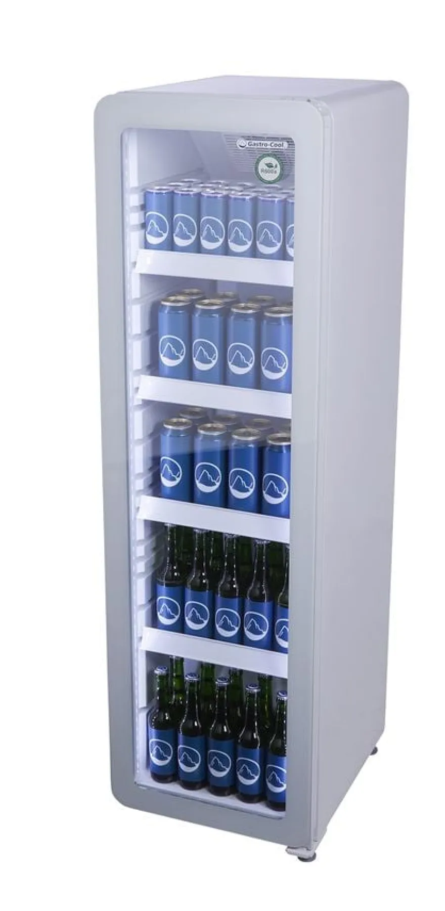 Gastro-Cool GD135 Getränkekühlschrank Retro Slim 135 Liter weiß/weiß, LED, Retro Design