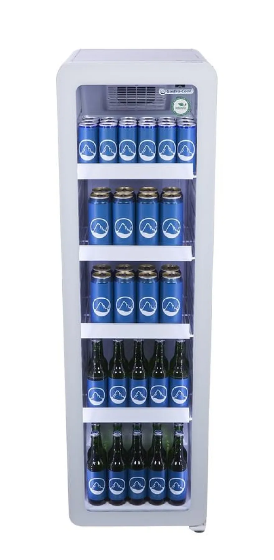 Gastro-Cool GD135 Getränkekühlschrank Retro Slim 135 Liter weiß/weiß, LED, Retro Design