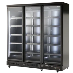 Gastro-Cool GD1600 Getränkekühlschrank 1716 Liter mit 3 Klapptüren, LED Beleuchtung, schwarz