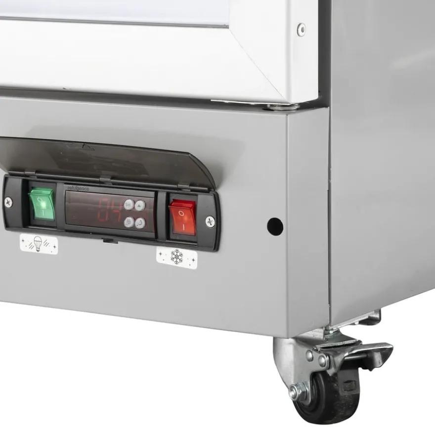 Gastro-Cool GD1050 Getränkekühlschrank 1060 Liter mit 2 Klapptüren, LED Beleuchtung, silber
