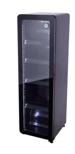 Gastro-Cool GD135 Getränkekühlschrank Retro Slim 135 Liter schwarz/schwarz, LED, Retro Design