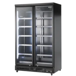 Gastro-Cool GD1050 Getränkekühlschrank 1060 Liter mit 2 Klapptüren, LED Beleuchtung, schwarz