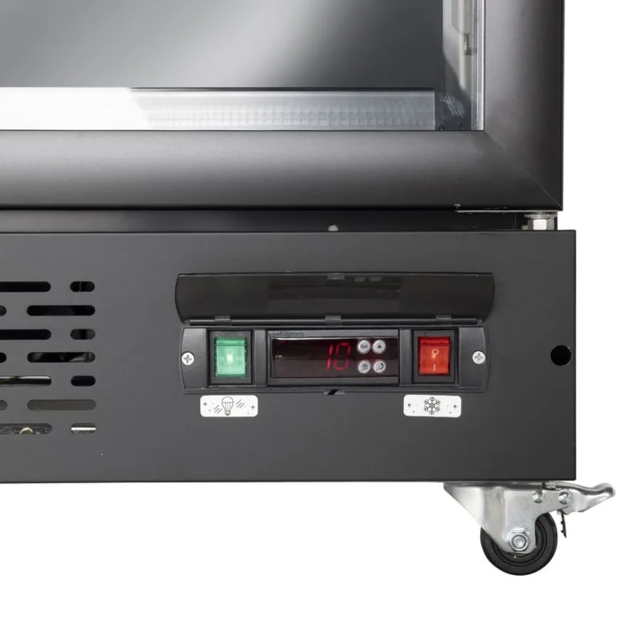 Gastro-Cool GD1050 Getränkekühlschrank 1060 Liter mit 2 Klapptüren, LED Beleuchtung, schwarz