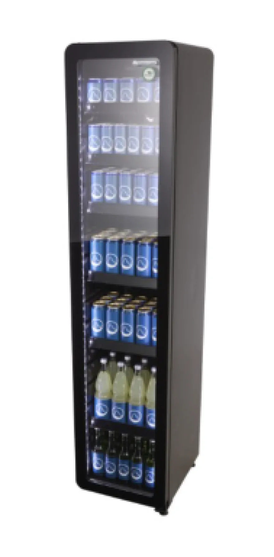 Gastro-Cool GD175 Getränkekühlschrank Retro Slim 212 Liter Eco Star, LED Beleuchtung, schwarz