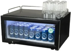 Gastro-Cool GD15 Glastürkühlschrank Theke 25 Liter schwarz/weiß, LED