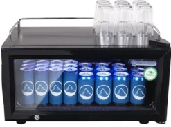 Gastro-Cool GD15 Glastürkühlschrank Theke 25 Liter schwarz/schwarz, LED