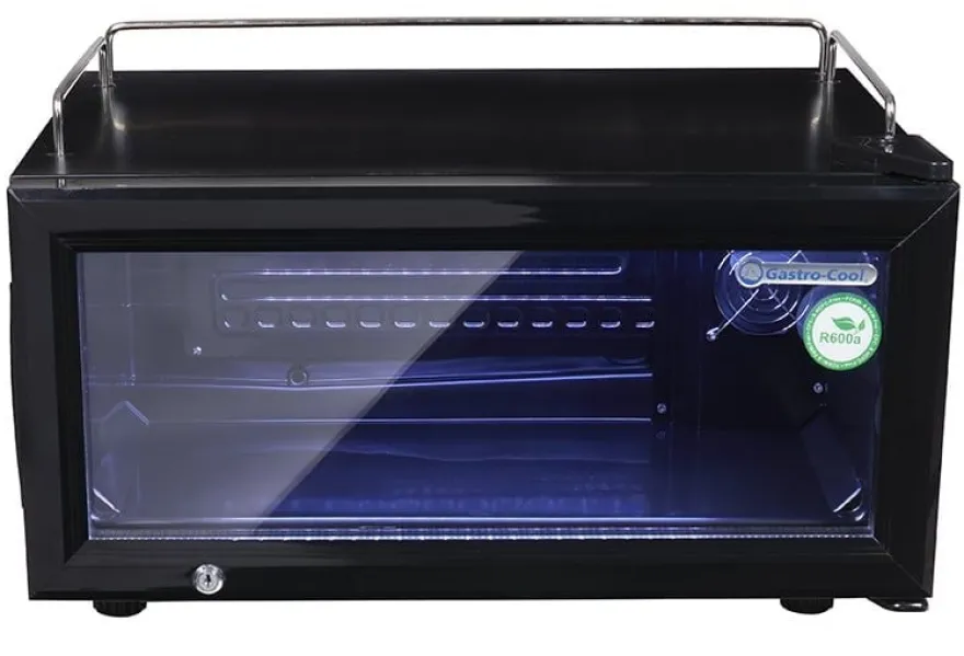 Gastro-Cool GD15 Glastürkühlschrank Theke 25 Liter schwarz/schwarz, LED
