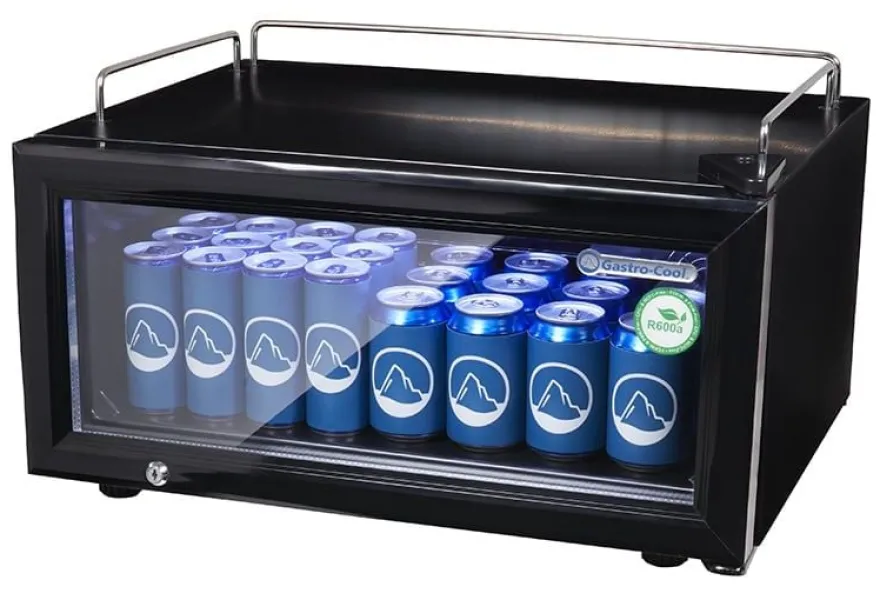 Gastro-Cool GD15 Glastürkühlschrank Theke 25 Liter schwarz/schwarz, LED