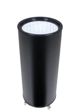 Gastro-Cool PT75 Party-Cooler / Kühltonne 73 Liter mit Glasdeckel schwarz, auf Rollen