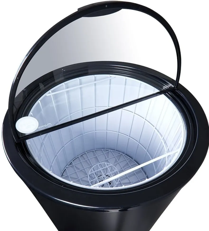 Gastro-Cool PT85 Party-Cooler / Kühltonne 86 Liter mit Glasdeckel schwarz