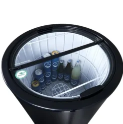 Gastro-Cool PT85 Party-Cooler / Kühltonne 86 Liter mit Glasdeckel schwarz