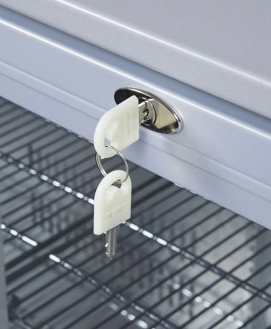Gastro-Cool UC300 Barkühlschrank 330 Liter Schiebetüren silber, LED, unterbaufähig