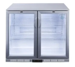 Gastro-Cool UC200 Barkühlschrank 208 Liter Klapptüren silber, LED, unterbaufähig