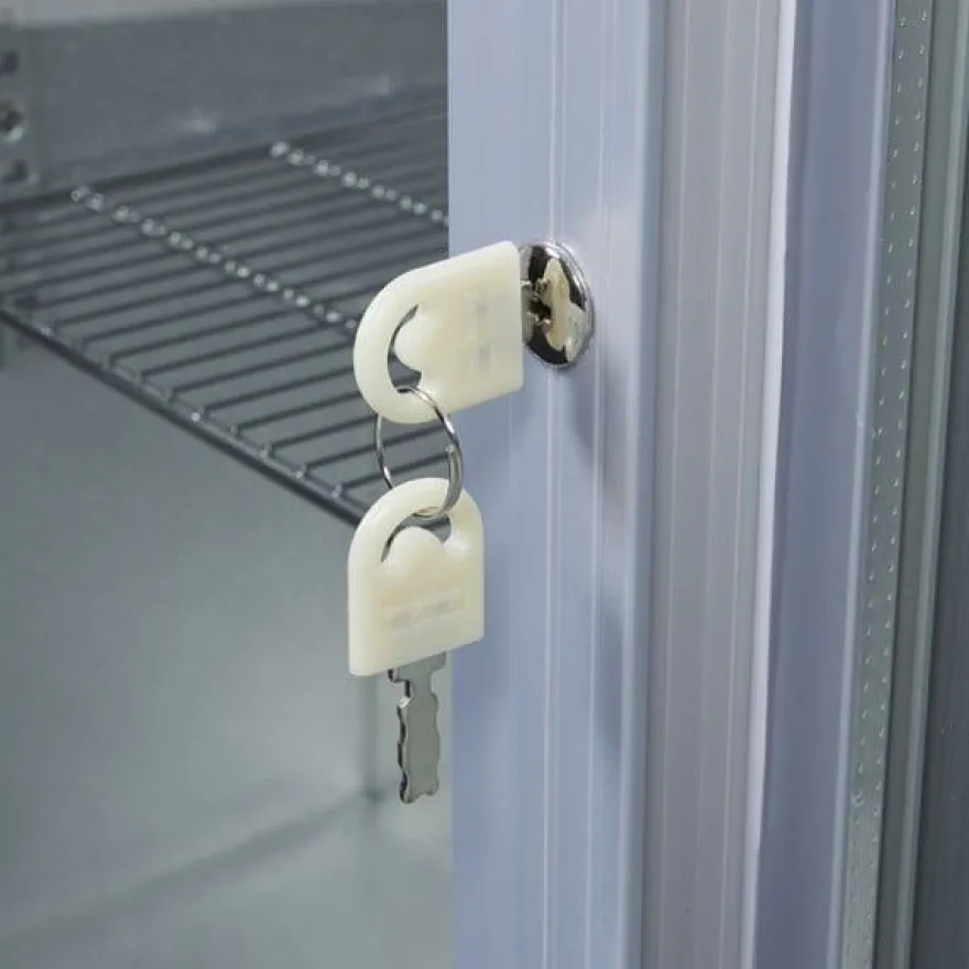Gastro-Cool UC200 Barkühlschrank 208 Liter Klapptüren silber, LED, unterbaufähig