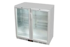 Gastro-Cool UC200 Barkühlschrank 208 Liter Klapptüren silber, LED, unterbaufähig