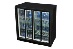 Gastro-Cool UC200 Barkühlschrank 208 Liter Schiebetüren schwarz, LED, unterbaufähig