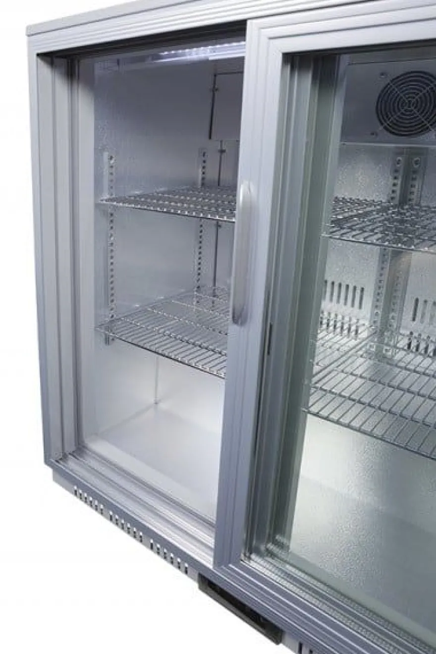 Gastro-Cool UC200 Barkühlschrank 208 Liter Schiebetüren silber, LED, unterbaufähig