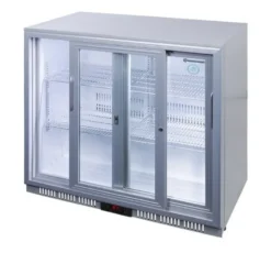Gastro-Cool UC200 Barkühlschrank 208 Liter Schiebetüren silber, LED, unterbaufähig