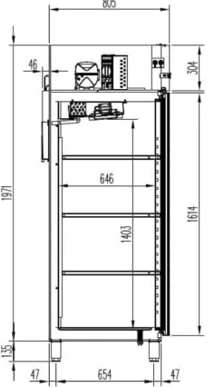 Gastro Kühlschrank PROFI 1400 GN 2/1 Superior, 1168 Liter Kühlraumvolumen, Made in Europe