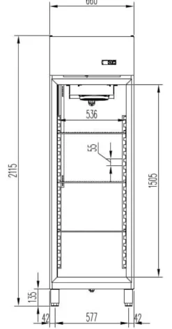Gastro Kühlschrank PROFI 700 GN 2/1 Superior, 610 Liter Kühlraumvolumen, Made in Europe