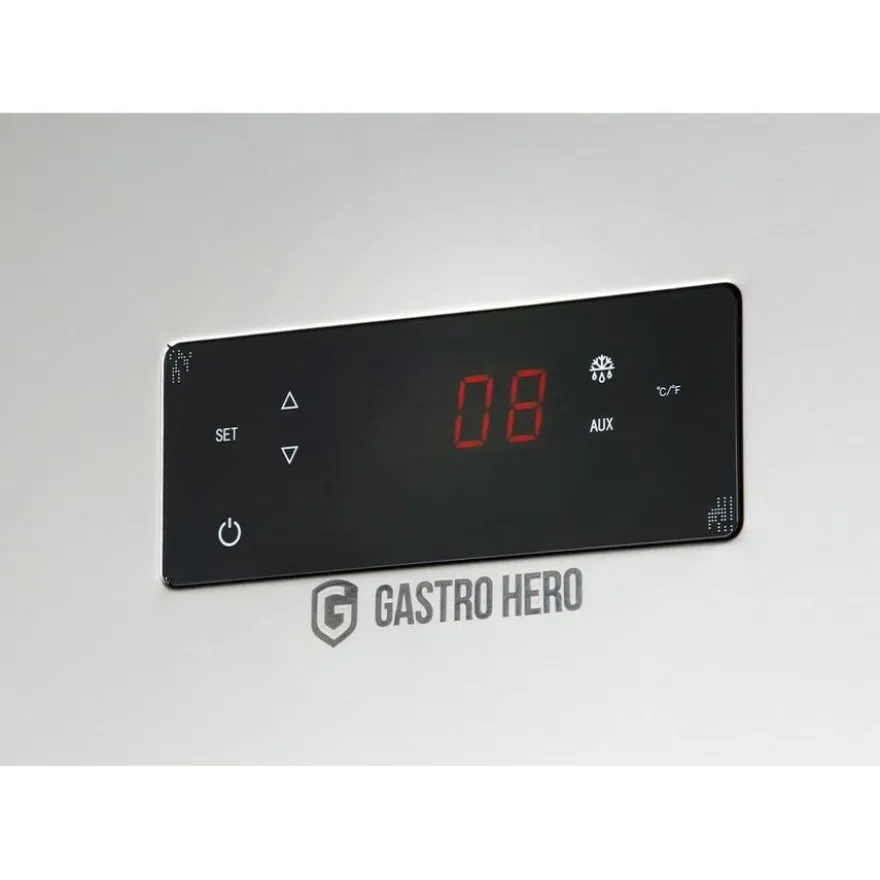 Gastronomie Kühlschrank ECO 700 GN 2/1 Monoblock , 616 Liter Kühlraumvolumen, 3 verstellbare Einlegeböden, Robuste Bauweise, Edelstahl